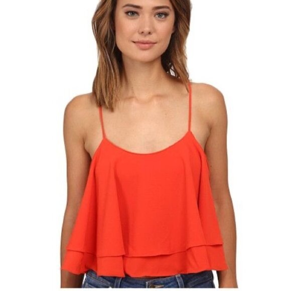 FREE People Tropical Wave Crop Top in Saturated Orange Size Small - Picture 10 of 10